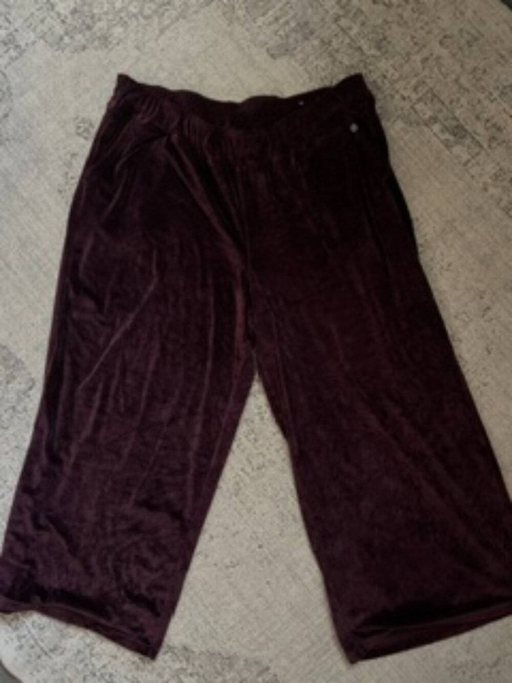 🧡3/$15 LIVI Velour Wide Leg Elastic Waistband Pant 22/24